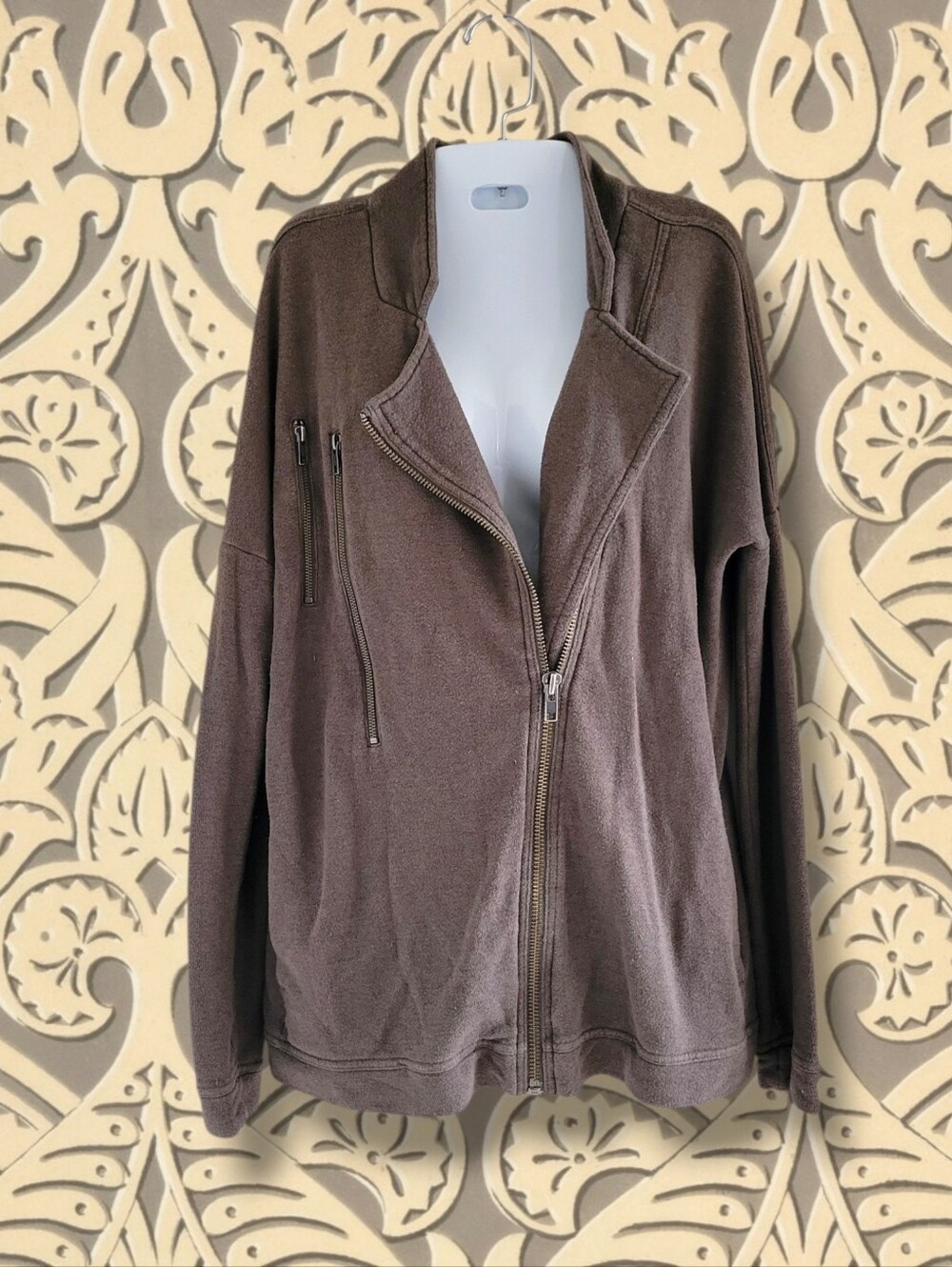 Stem | GUC Olive/Brown Casual Moto Style Mid-Length Jacket (SIZE S)